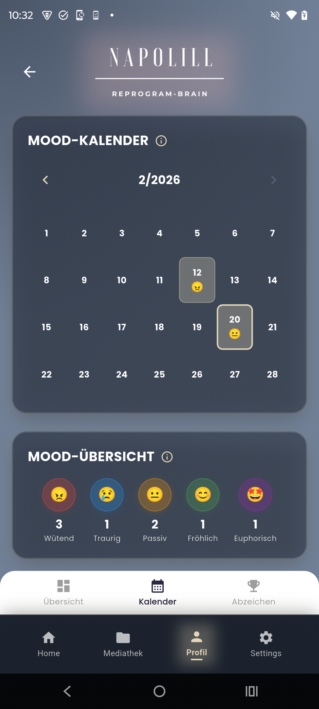 Napolill App Kalender – Passiv